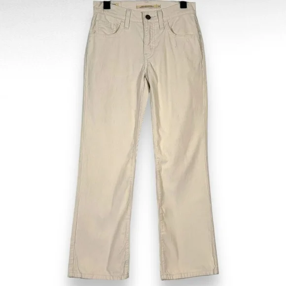 Levis Middy Ankle Bootcut Corduroy Jeans Pants Cream Casual Neutral Size 24 - Picture 6 of 14